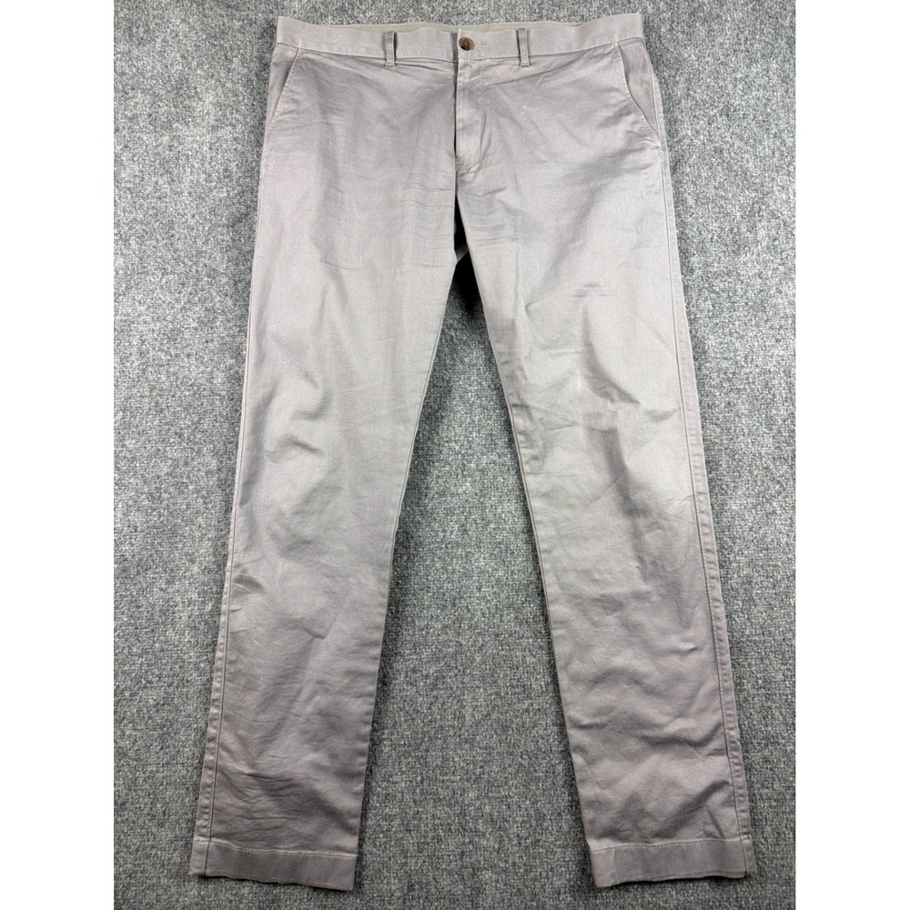 J.Crew Flex Slim Fit Chino Pants Mens 36x34 Gray Flat Front Stretch Trousers